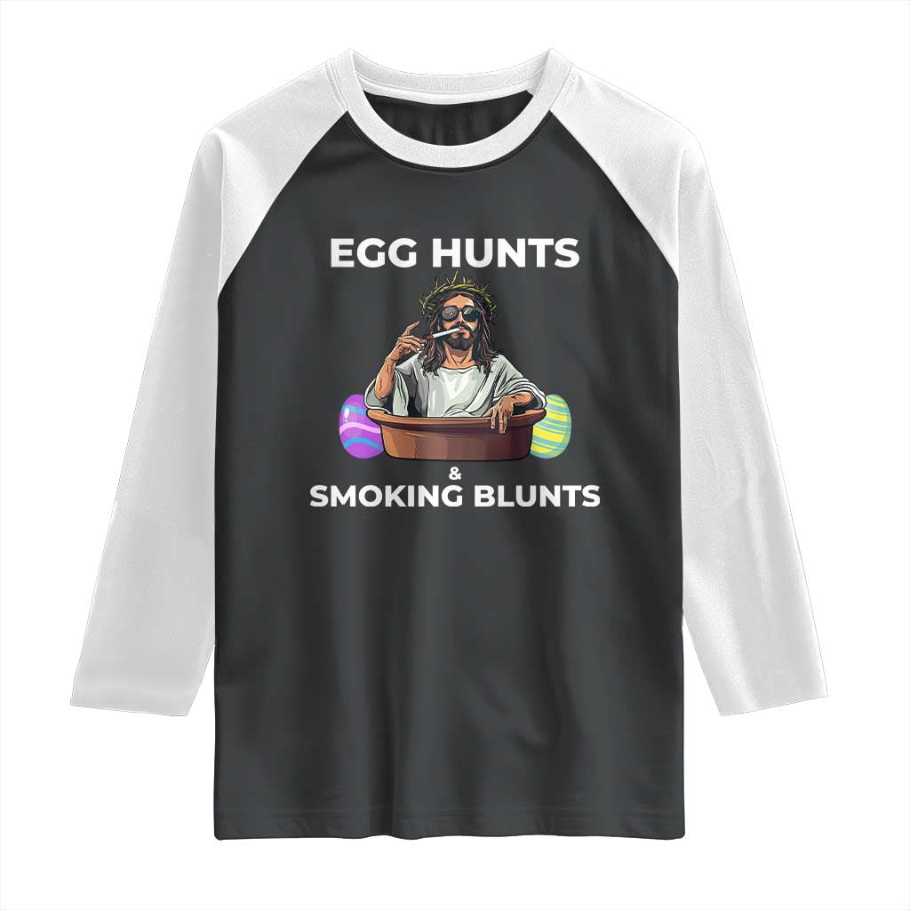 Happy 420 Easter Raglan Shirt Blunt Stoner TS02 Black White Print Your Wear