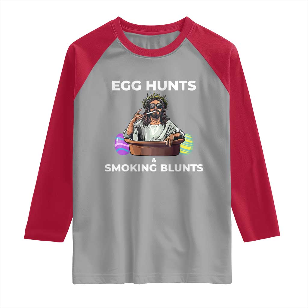 Happy 420 Easter Raglan Shirt Blunt Stoner TS02 Sport Gray Red Print Your Wear
