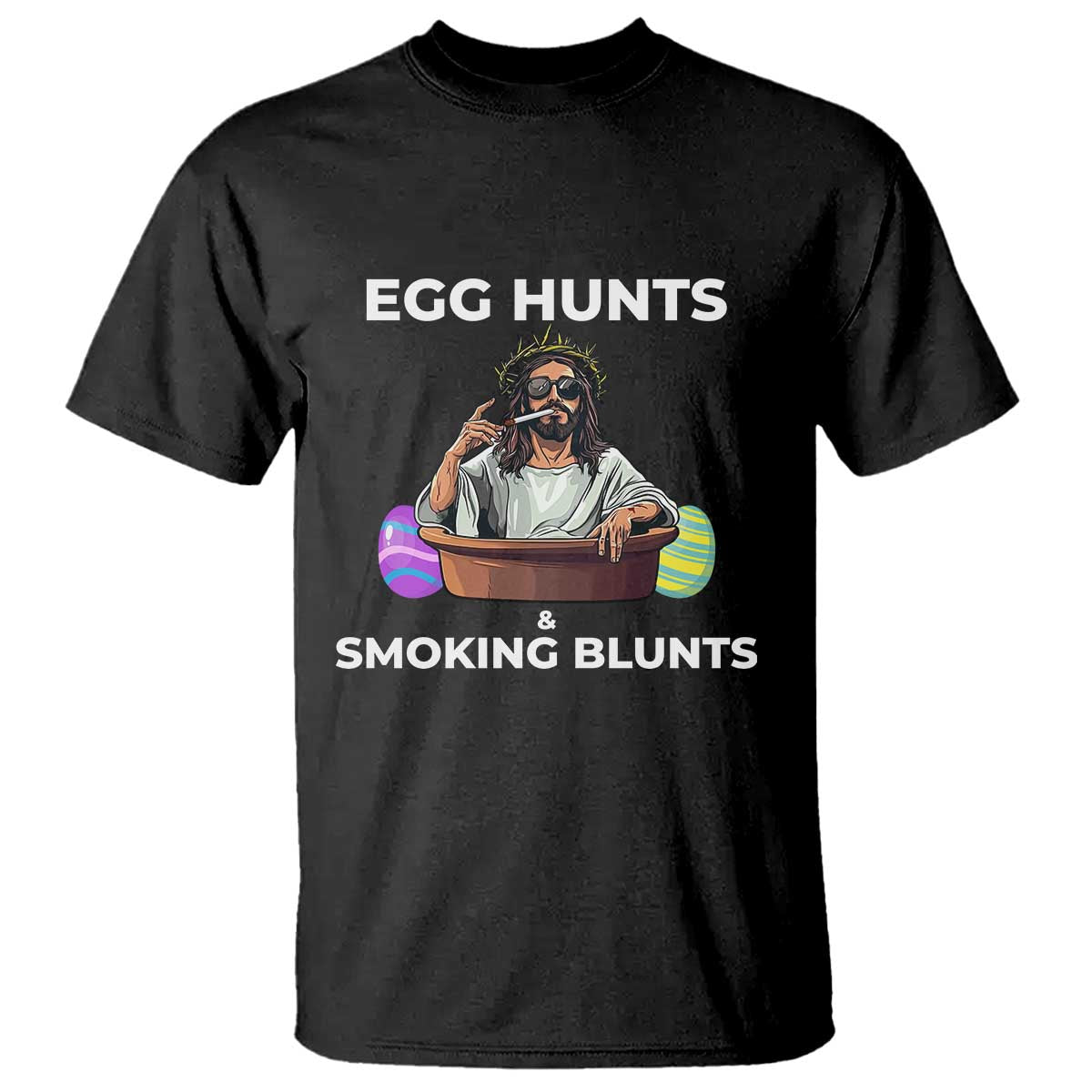 Happy 420 Easter T Shirt Blunt Stoner TS02 Black Print Your Wear