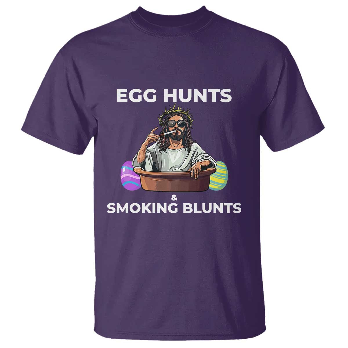 Happy 420 Easter T Shirt Blunt Stoner TS02 Purple Print Your Wear