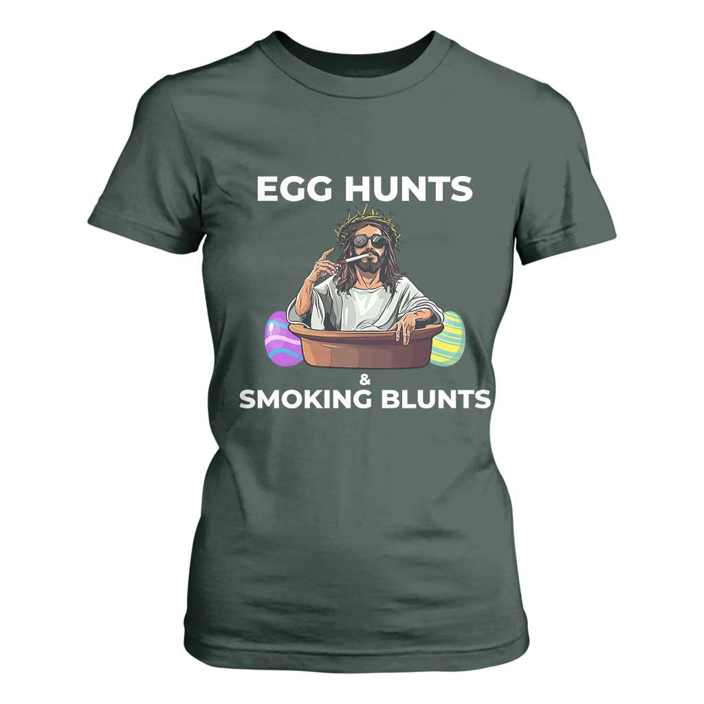 Happy 420 Easter T Shirt For Women Blunt Stoner TS02 Dark Forest Green Print Your Wear