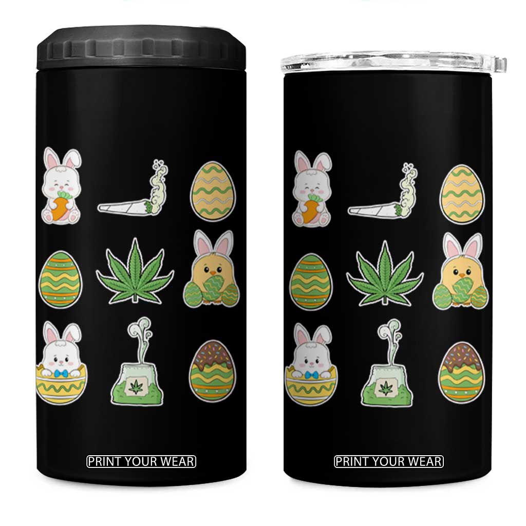 Happy 420 Easter 4 in 1 Can Cooler Tumbler TS02 One Size: 16 oz Black Print Your Wear