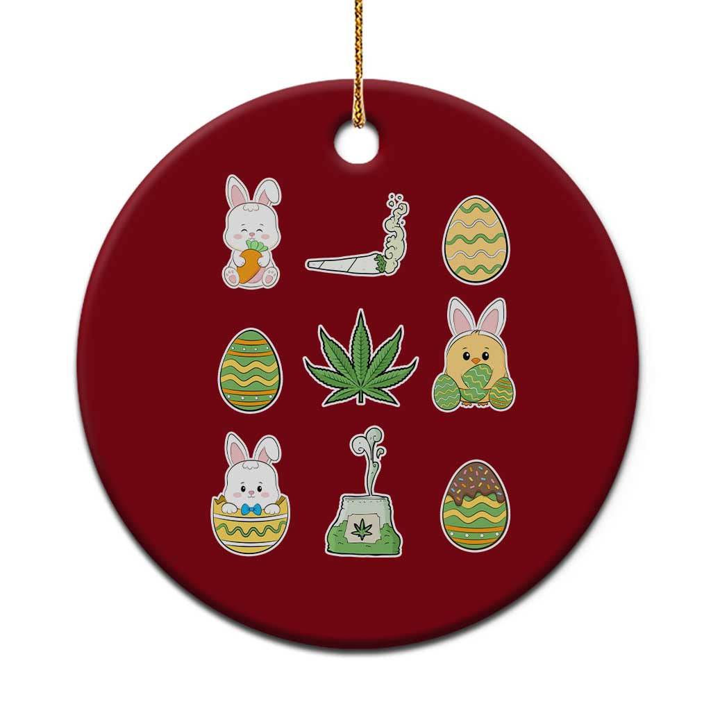 Happy 420 Easter Ceramic Ornament TS02 1pc Red Print Your Wear