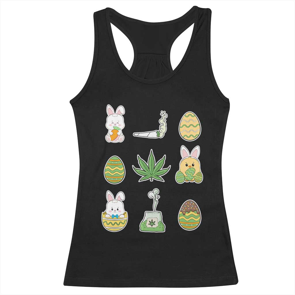 Happy 420 Easter Racerback Tank Top TS02 Black Print Your Wear