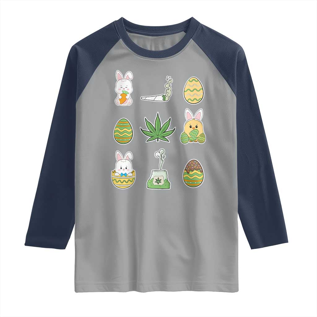 Happy 420 Easter Raglan Shirt TS02 Sport Gray Navy Print Your Wear