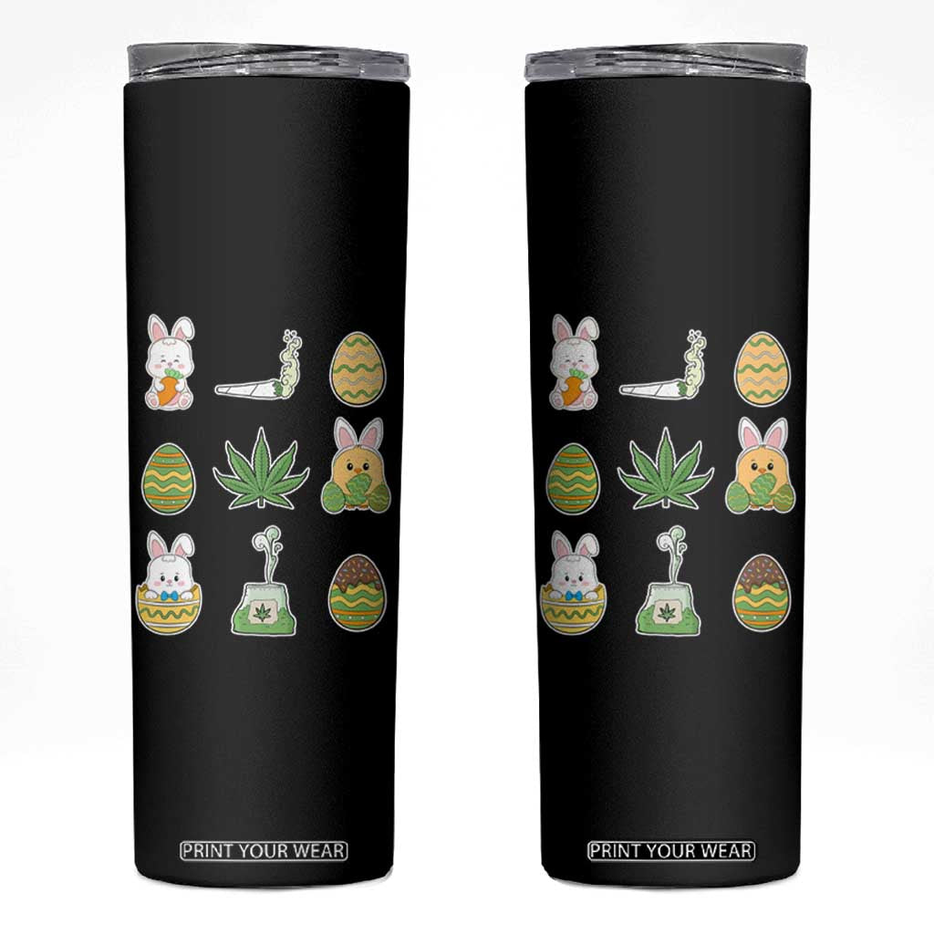 Happy 420 Easter Skinny Tumbler TS02 Black Print Your Wear