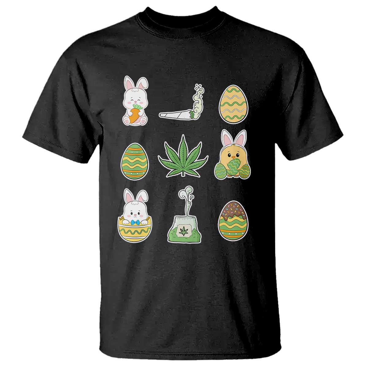Happy 420 Easter T Shirt TS02 Black Print Your Wear