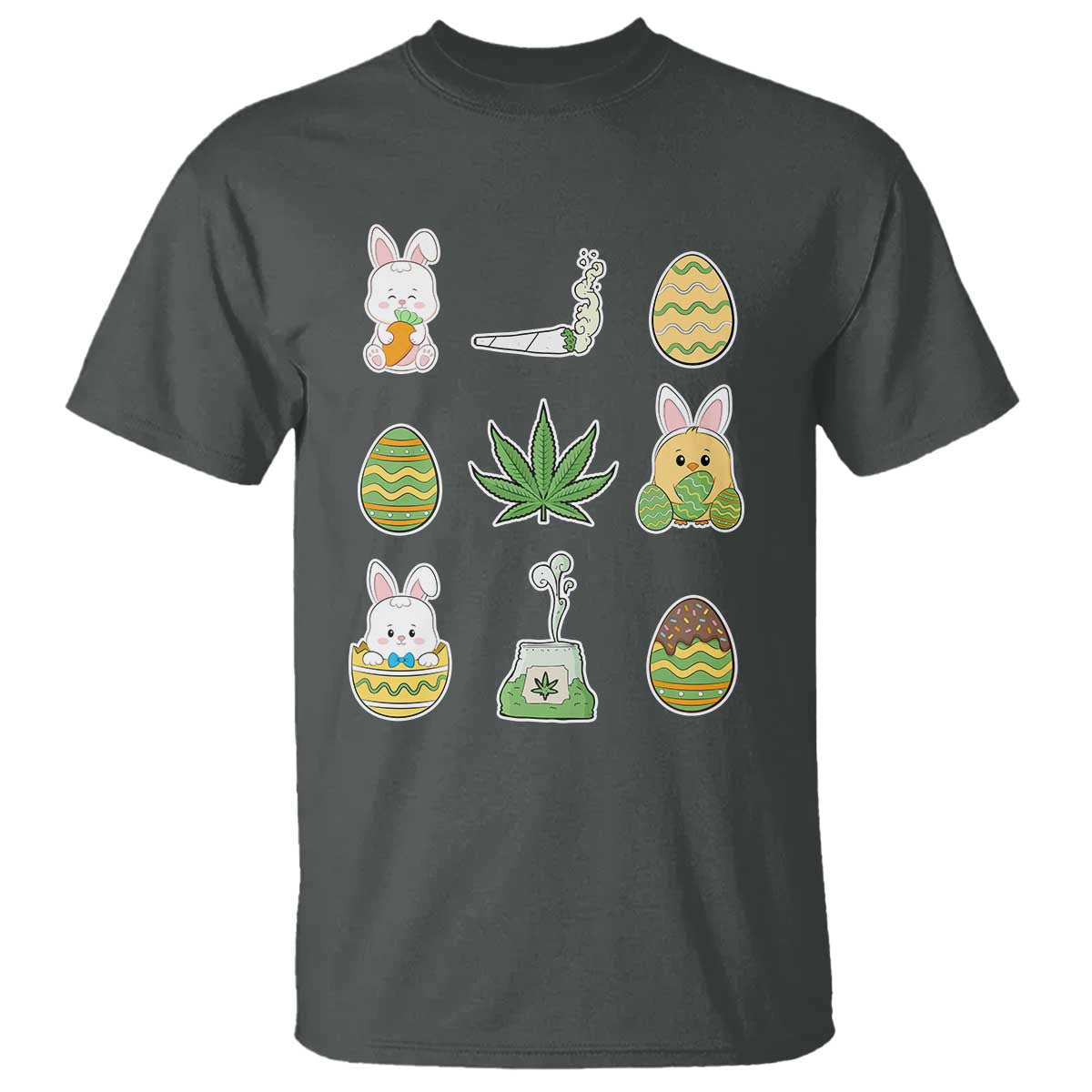 Happy 420 Easter T Shirt TS02 Dark Heather Print Your Wear
