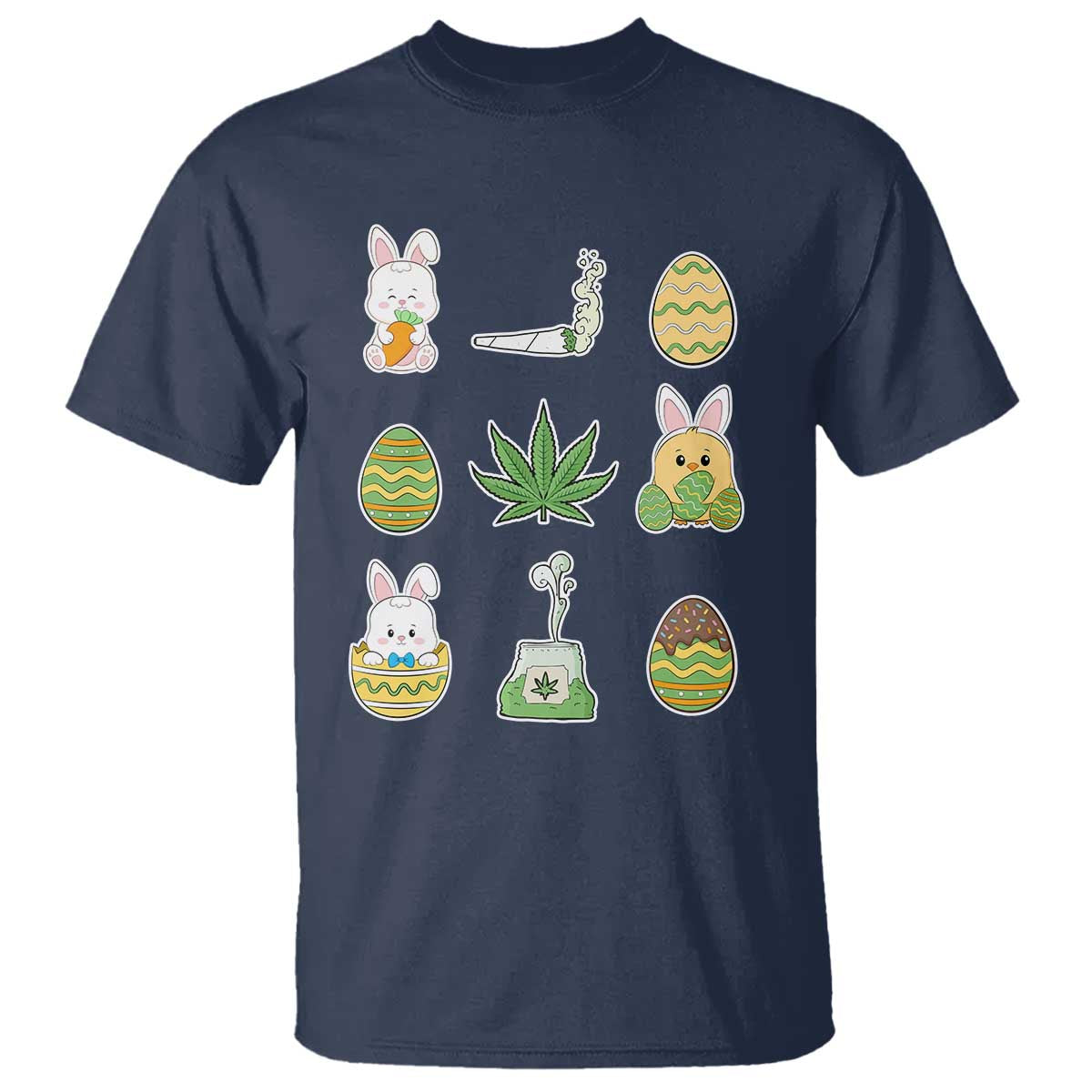 Happy 420 Easter T Shirt TS02 Navy Print Your Wear