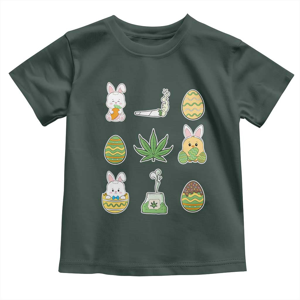 Happy 420 Easter Toddler T Shirt TS02 Dark Forest Green Print Your Wear