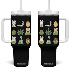 Happy 420 Easter Tumbler With Handle TS02 One Size: 40 oz Black Print Your Wear