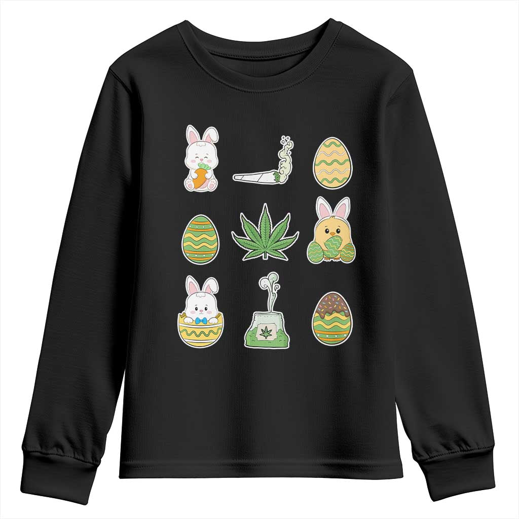 Happy 420 Easter Youth Sweatshirt TS02 Black Print Your Wear
