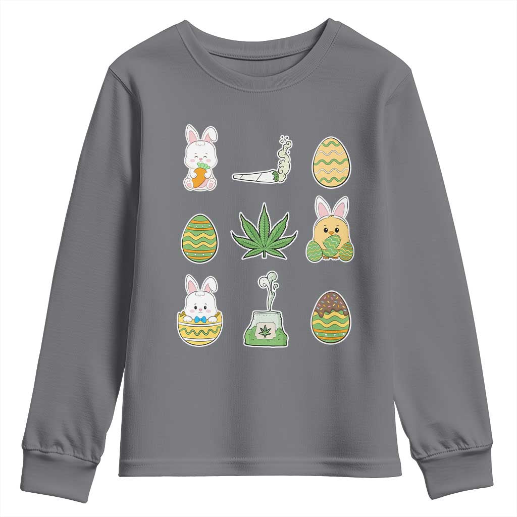 Happy 420 Easter Youth Sweatshirt TS02 Charcoal Print Your Wear