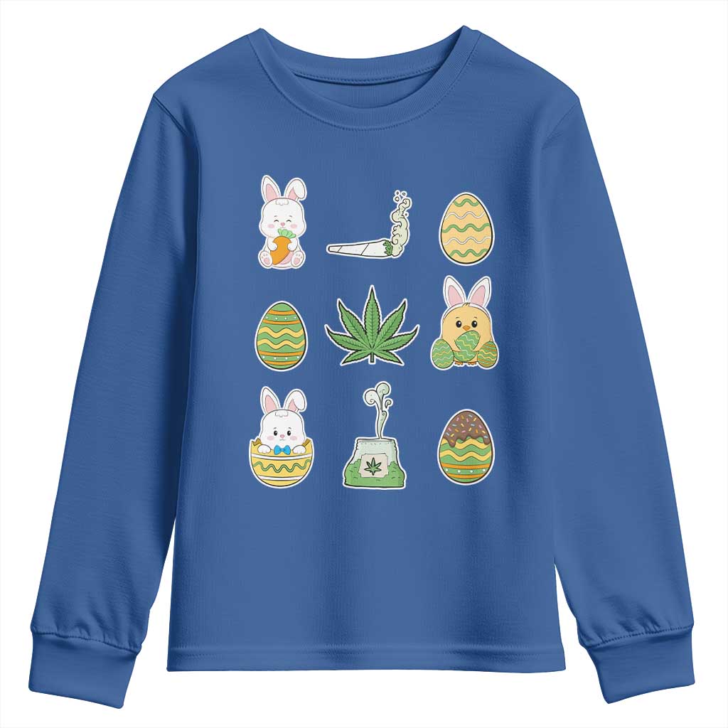 Happy 420 Easter Youth Sweatshirt TS02 Royal Blue Print Your Wear