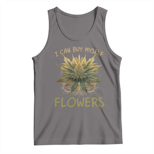 Funny Cannabis 420 Tank Top I Can Buy Myself Flowers Marijuana Smoking Weed TS02 Deep Heather Print Your Wear