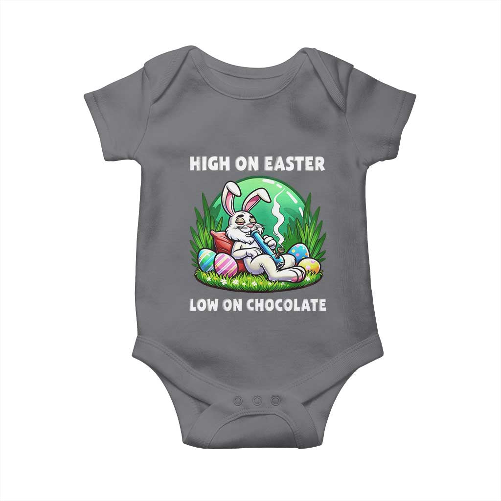 Happy 420 Easter Baby Onesie Funny Bunny Marijuana Cannabis Weed TS02 Charcoal Print Your Wear
