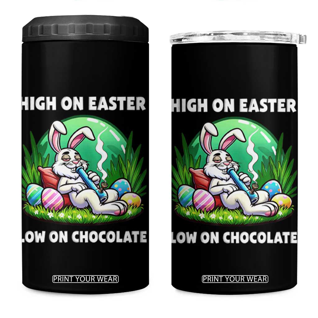 Happy 420 Easter 4 in 1 Can Cooler Tumbler Funny Bunny Marijuana Cannabis Weed TS02 One Size: 16 oz Black Print Your Wear