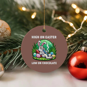 Happy 420 Easter Ceramic Ornament Funny Bunny Marijuana Cannabis Weed TS02 1pc Mocha Print Your Wear