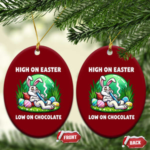 Happy 420 Easter Ceramic Ornament Funny Bunny Marijuana Cannabis Weed TS02 Print Your Wear