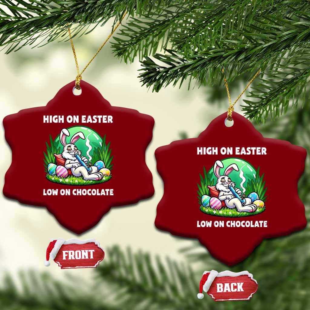 Happy 420 Easter Ceramic Ornament Funny Bunny Marijuana Cannabis Weed TS02 Print Your Wear