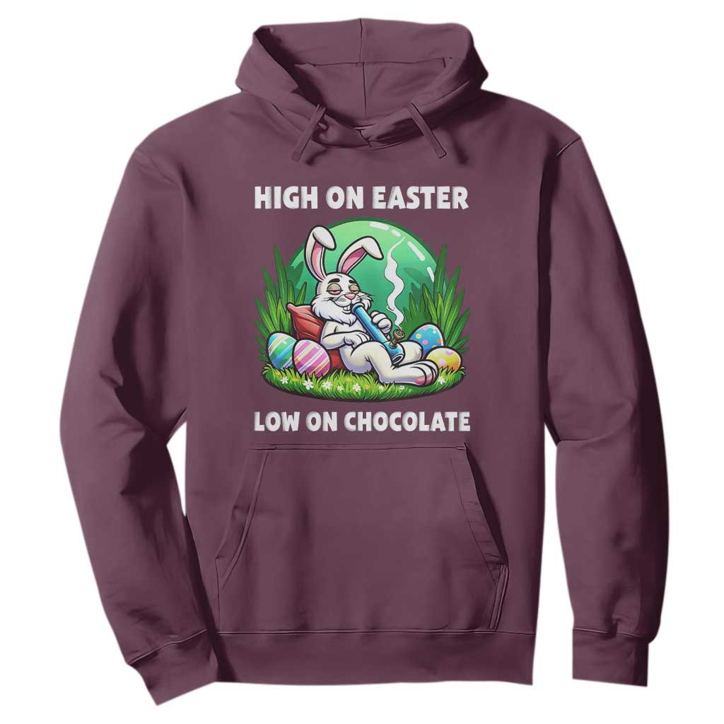 Happy 420 Easter Hoodie Funny Bunny Marijuana Cannabis Weed TS02 Maroon Print Your Wear
