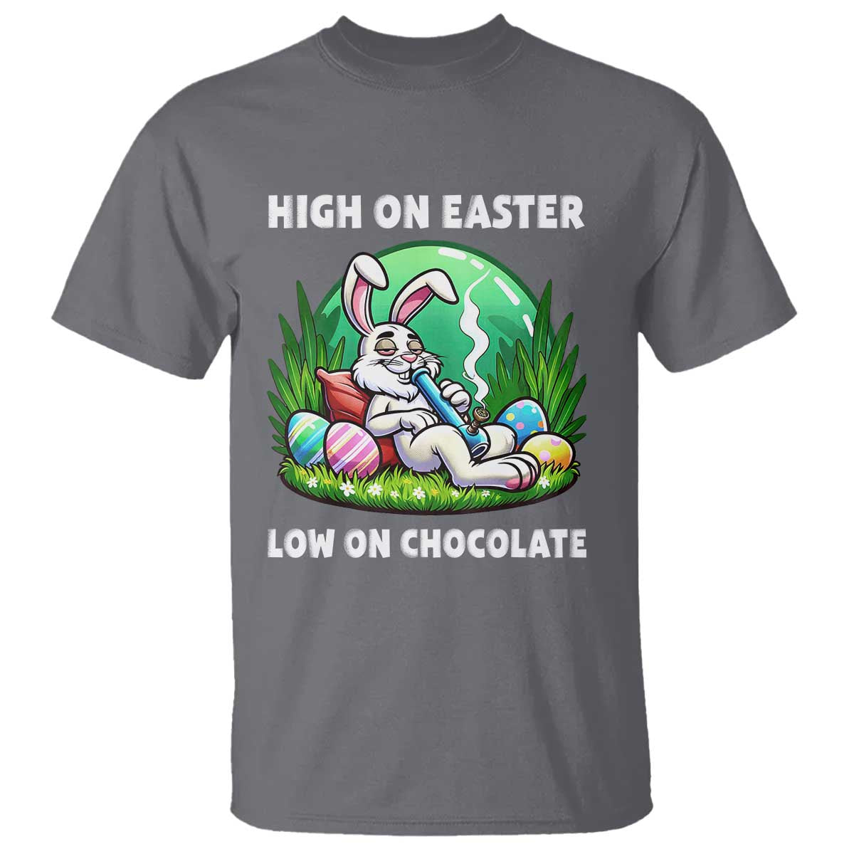 Happy 420 Easter T Shirt Funny Bunny Marijuana Cannabis Weed TS02 Charcoal Print Your Wear