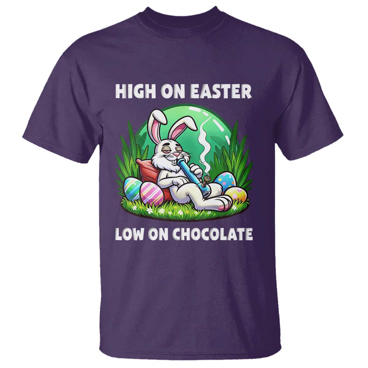 Happy 420 Easter T Shirt Funny Bunny Marijuana Cannabis Weed TS02 Purple Print Your Wear