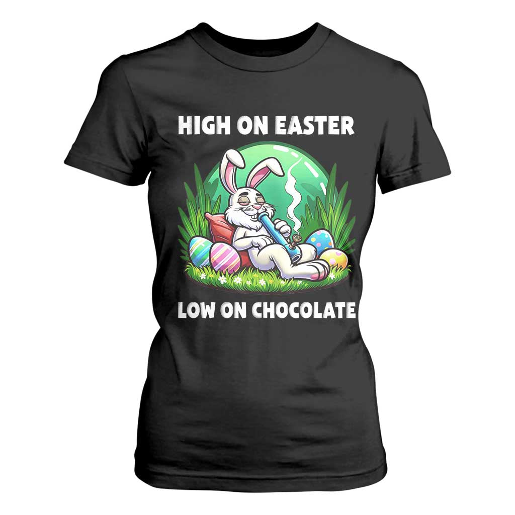 Happy 420 Easter T Shirt For Women Funny Bunny Marijuana Cannabis Weed TS02 Black Print Your Wear