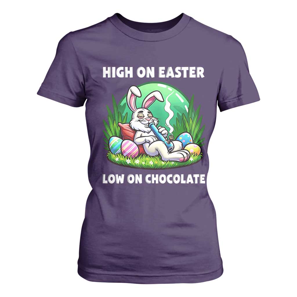 Happy 420 Easter T Shirt For Women Funny Bunny Marijuana Cannabis Weed TS02 Purple Print Your Wear