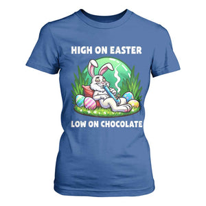 Happy 420 Easter T Shirt For Women Funny Bunny Marijuana Cannabis Weed TS02 Royal Blue Print Your Wear
