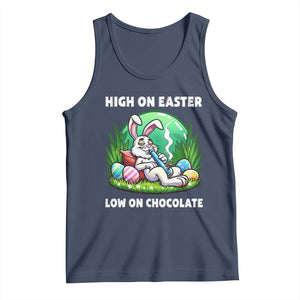 Happy 420 Easter Tank Top Funny Bunny Marijuana Cannabis Weed TS02 Navy Print Your Wear