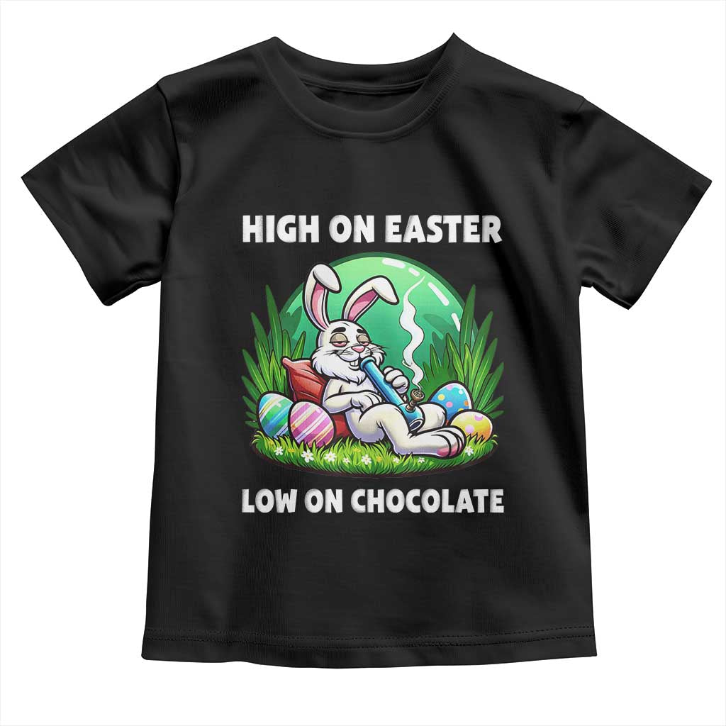 Happy 420 Easter Toddler T Shirt Funny Bunny Marijuana Cannabis Weed TS02 Black Print Your Wear