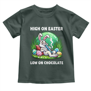 Happy 420 Easter Toddler T Shirt Funny Bunny Marijuana Cannabis Weed TS02 Dark Forest Green Print Your Wear