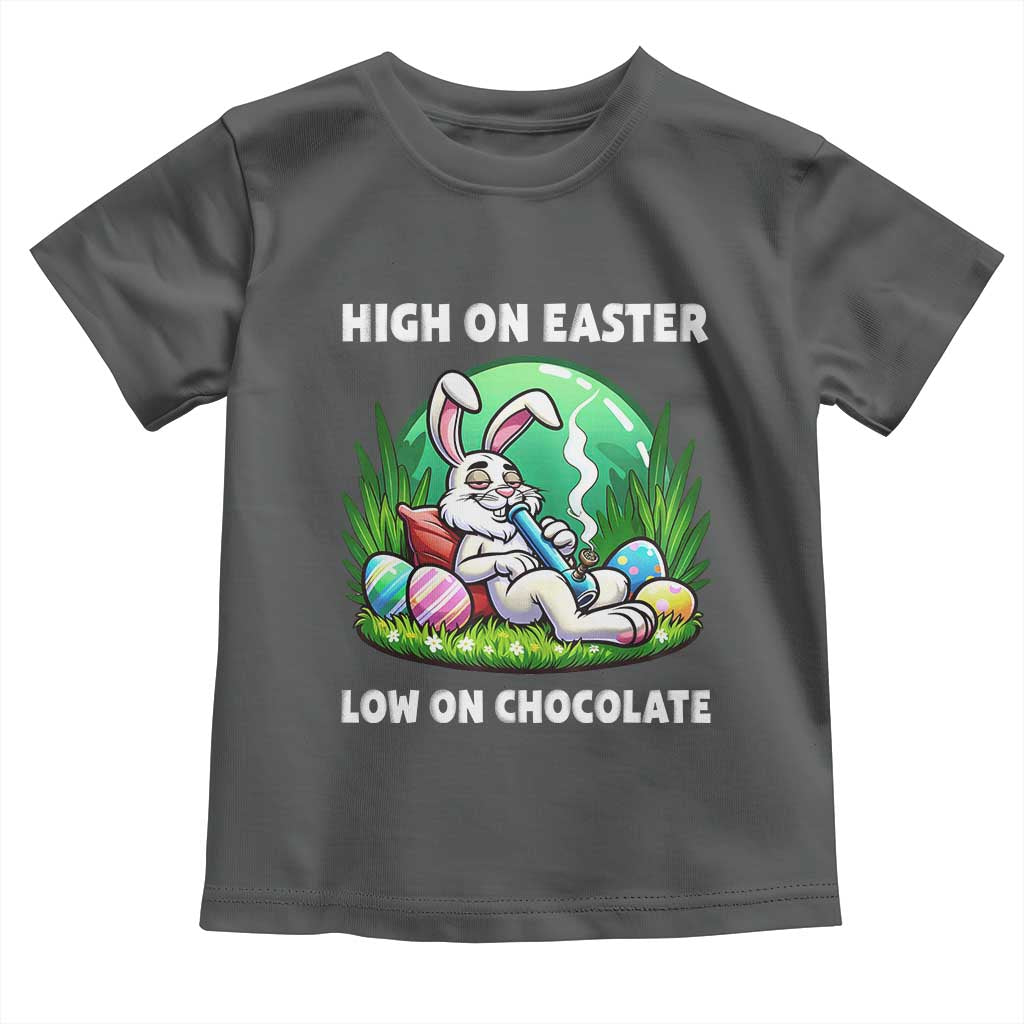 Happy 420 Easter Toddler T Shirt Funny Bunny Marijuana Cannabis Weed TS02 Dark Heather Print Your Wear