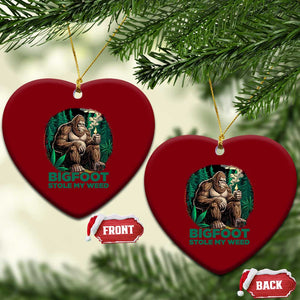 Funny Sasquatch Marijuana Ceramic Ornament Bigfoot Stole My Weed Vintage 420 TS02 Print Your Wear