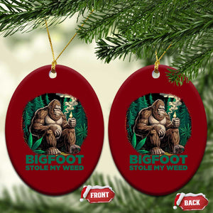 Funny Sasquatch Marijuana Ceramic Ornament Bigfoot Stole My Weed Vintage 420 TS02 Print Your Wear