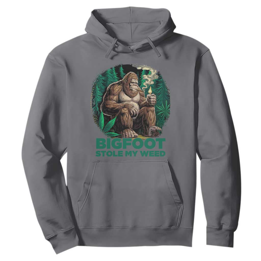 Funny Sasquatch Marijuana Hoodie Bigfoot Stole My Weed Vintage 420 TS02 Charcoal Print Your Wear