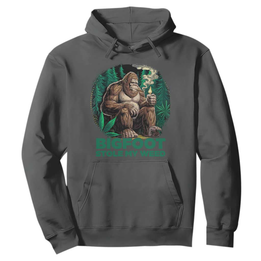 Funny Sasquatch Marijuana Hoodie Bigfoot Stole My Weed Vintage 420 TS02 Dark Heather Print Your Wear