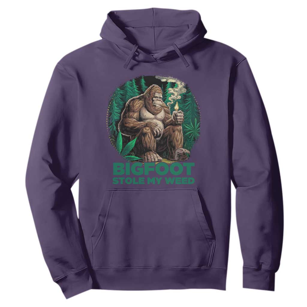 Funny Sasquatch Marijuana Hoodie Bigfoot Stole My Weed Vintage 420 TS02 Purple Print Your Wear