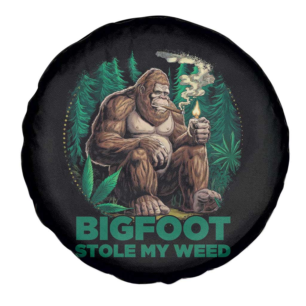 Funny Sasquatch Marijuana Spare Tire Cover Bigfoot Stole My Weed Vintage 420 TS02 Print Your Wear