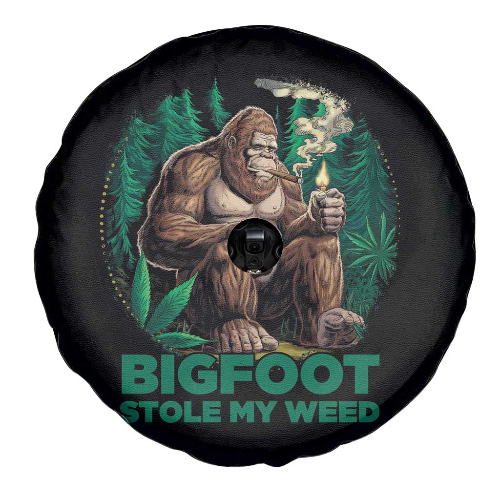 Funny Sasquatch Marijuana Spare Tire Cover Bigfoot Stole My Weed Vintage 420 TS02 Print Your Wear