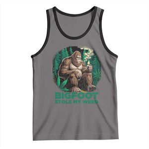 Funny Sasquatch Marijuana Tank Top Bigfoot Stole My Weed Vintage 420 TS02 Deep Heather Black Print Your Wear
