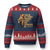 Christian Faith Ugly Christmas Sweater Philippians 4:13 Religious Lion Strengthens TS02 Navy Red Print Your Wear