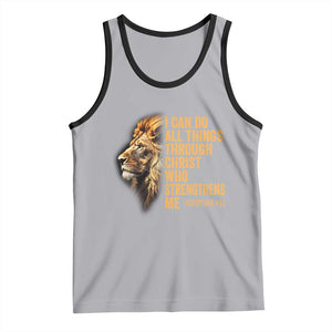 Christian Faith Tank Top Philippians 4:13 Religious Lion Strengthens TS02 Athletic Heather Black Print Your Wear