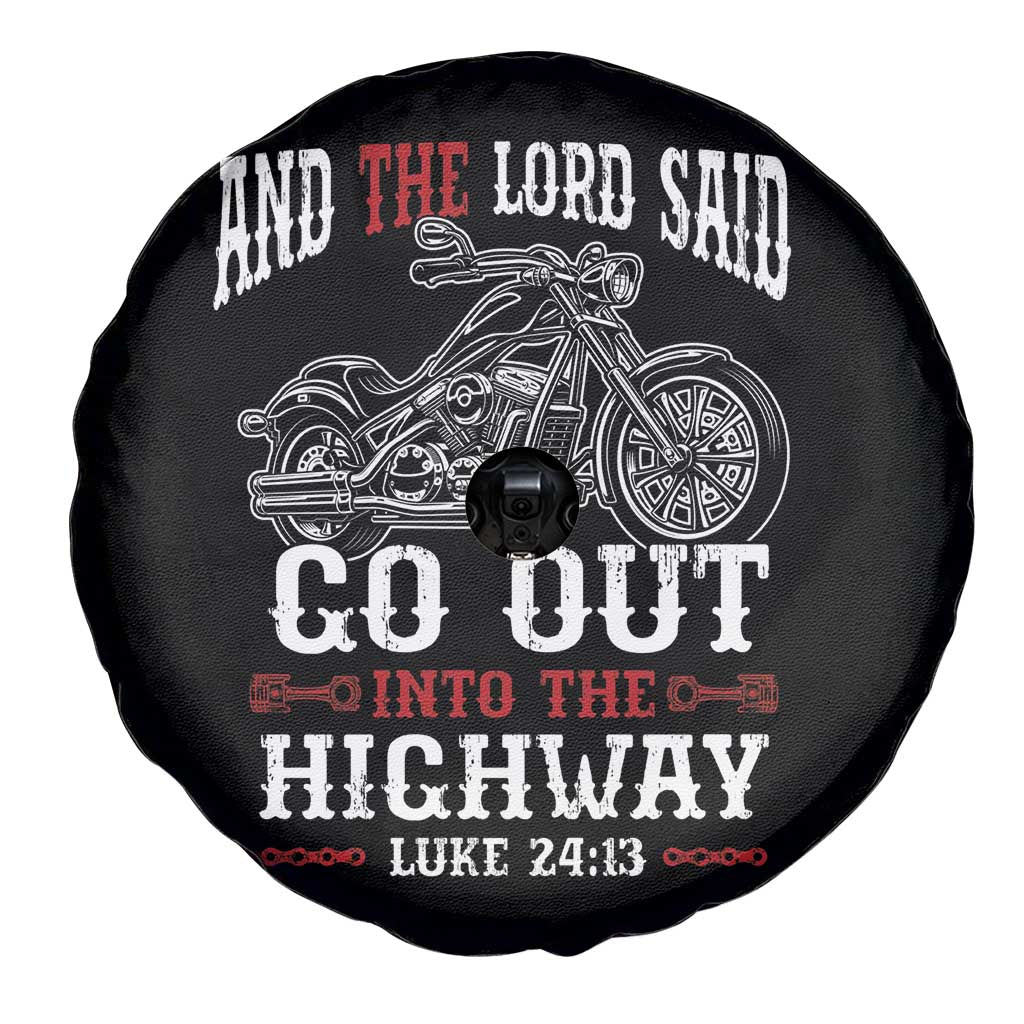 Christian Biker Spare Tire Cover Lord Said Go Out Into Highways Faith Motorcycle TS02 Print Your Wear