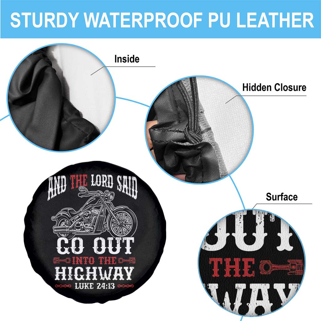 Christian Biker Spare Tire Cover Lord Said Go Out Into Highways Faith Motorcycle TS02 Print Your Wear