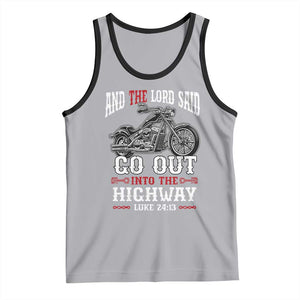Christian Biker Tank Top Lord Said Go Out Into Highways Faith Motorcycle TS02 Athletic Heather Black Print Your Wear