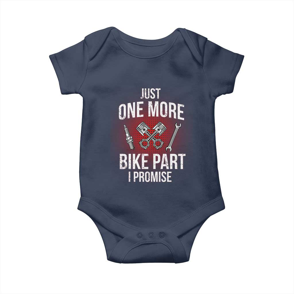Funny Biker Baby Onesie One More Bike Part Motorcycle Mechanic TS02 Navy Print Your Wear
