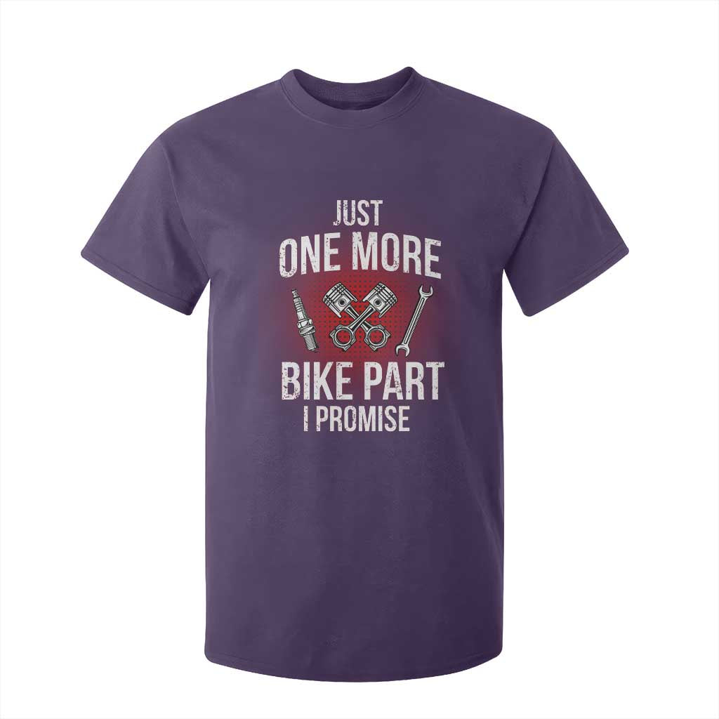 Funny Biker T Shirt For Kid One More Bike Part Motorcycle Mechanic TS02 Purple Print Your Wear