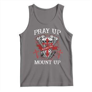 Christian Biker Tank Top Pray Up Before You Mount Up Faith TS02 Deep Heather Print Your Wear